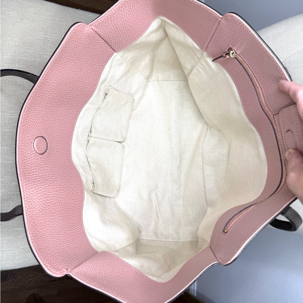 Gucci Authentic Large size Swing tote bag grey and pink leather - Picture 14 of 16